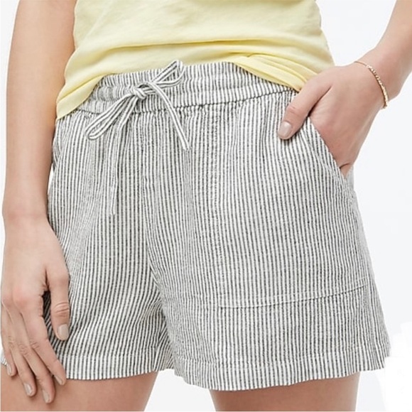 J. Crew Factory Striped Linen Blend Drawstring Shorts. Size Large. - Picture 13 of 14